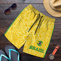 Brazil Football Shorts for Men Vamos Selecao - Yellow