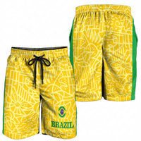 Brazil Football Shorts for Men Vamos Selecao - Yellow