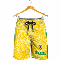 Brazil Football Shorts for Men Vamos Selecao - Yellow