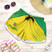 Brazil Football Shorts for Women Brasil Map Come On Canarinho Sporty Style