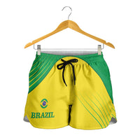 Brazil Football Shorts for Women Brasil Map Come On Canarinho Sporty Style