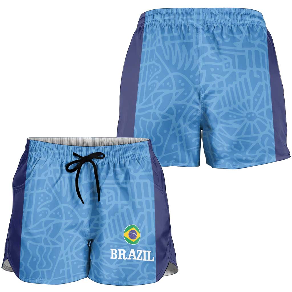 Brazil Football Shorts for Women Vamos Selecao - Blue