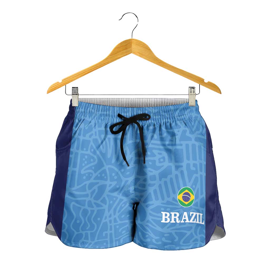 Brazil Football Shorts for Women Vamos Selecao - Blue