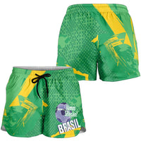 Brazil Football Shorts for Women Vamos Selecao Brushes Style