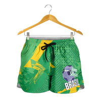 Brazil Football Shorts for Women Vamos Selecao Brushes Style
