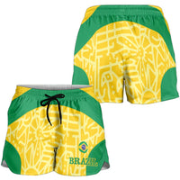 Brazil Football Shorts for Women Vamos Selecao - Yellow