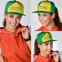 Brazil Football Snapback Cap Brasil Map Come On Canarinho Sporty Style