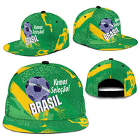 Brazil Football Snapback Cap Vamos Selecao Brushes Style