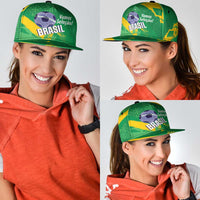 Brazil Football Snapback Cap Vamos Selecao Brushes Style