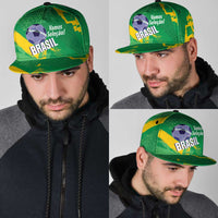 Brazil Football Snapback Cap Vamos Selecao Brushes Style