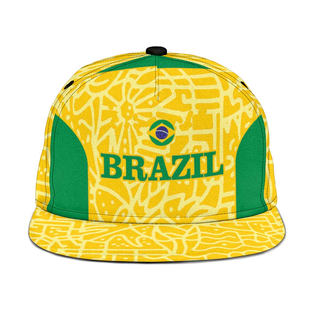 Brazil Football Snapback Cap Vamos Selecao - Yellow