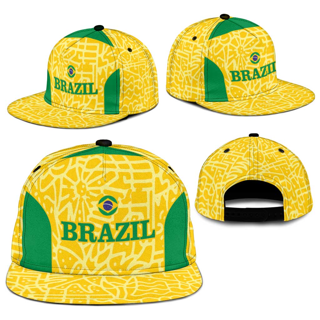 Brazil Football Snapback Cap Vamos Selecao - Yellow