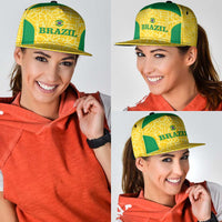 Brazil Football Snapback Cap Vamos Selecao - Yellow
