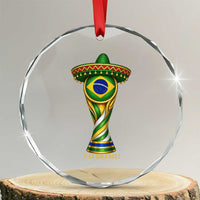 Brazil Football Supporter Gift Crystal Glass Ornament Vai Brasil