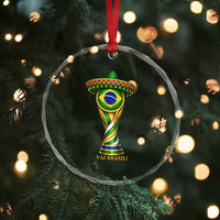 Brazil Football Supporter Gift Crystal Glass Ornament Vai Brasil