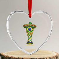 Brazil Football Supporter Gift Heart Crystal Glass Ornament Vai Brasil