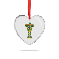 Brazil Football Supporter Gift Heart Crystal Glass Ornament Vai Brasil