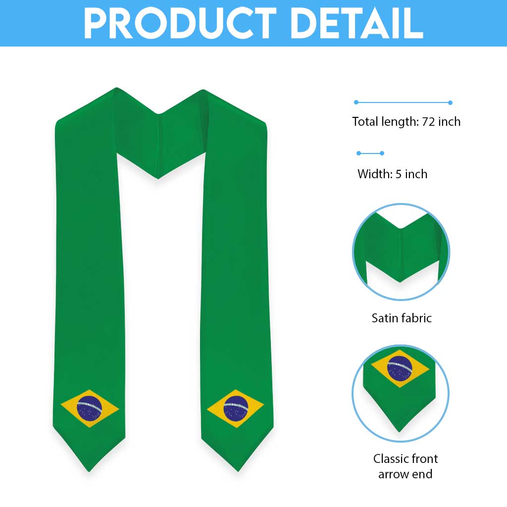 Brazil Graduation Stole Flag Style