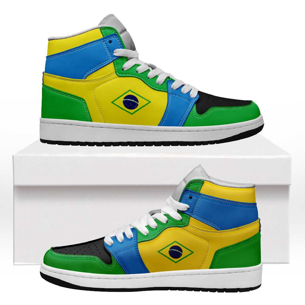 Brazil High Sneakers AJ1 Classic National Flag Style - Wonder Print Shop