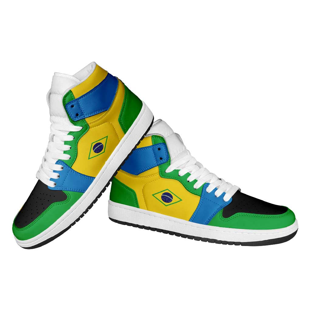 Brazil High Sneakers AJ1 Classic National Flag Style - Wonder Print Shop