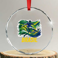 Brazil Soccer Brasil Flag Patriotic Sports Crystal Glass Ornament Brazilian Football Fan Supporter