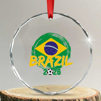 Brazil Soccer Fan Brasil Flag Crystal Glass Ornament Brazilian Football Game Day Supporter