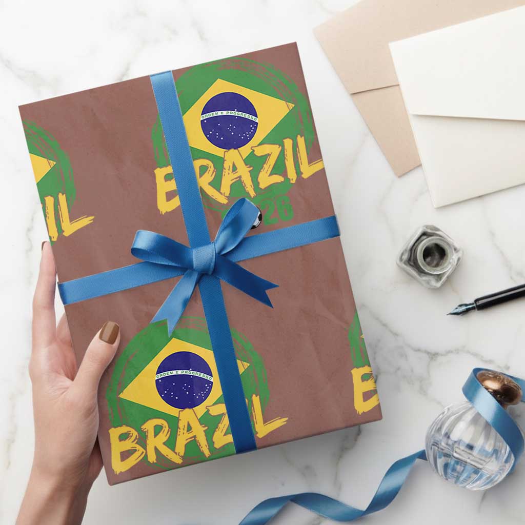 Brazil Soccer Fan Brasil Flag Wrapping Paper Roll Brazilian Football Game Day Supporter