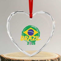 Brazil Soccer Fan Brasil Flag Heart Crystal Glass Ornament Brazilian Football Game Day Supporter