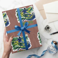 Brazil Soccer Fan Wrapping Paper Roll Brasil Flag Football Game Day Supporter