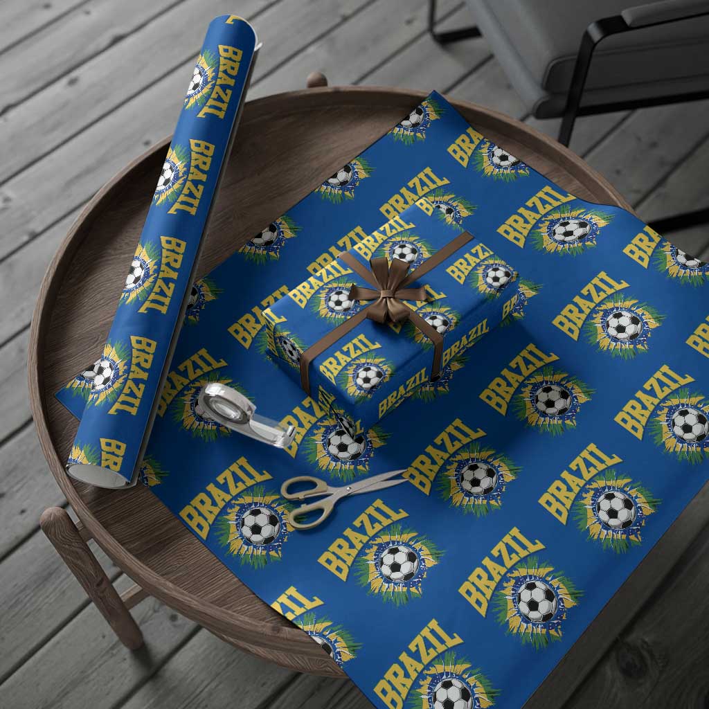 Brazil Soccer Fan Wrapping Paper Roll Brazilian Football Game Day Fan