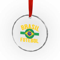 Brazil Soccer Football Fan Brasil Flag Crystal Glass Ornament