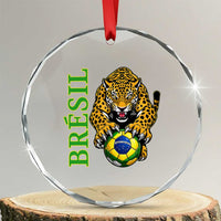 Brazil Soccer Jaguar Crystal Glass Ornament Football Supporter Gift