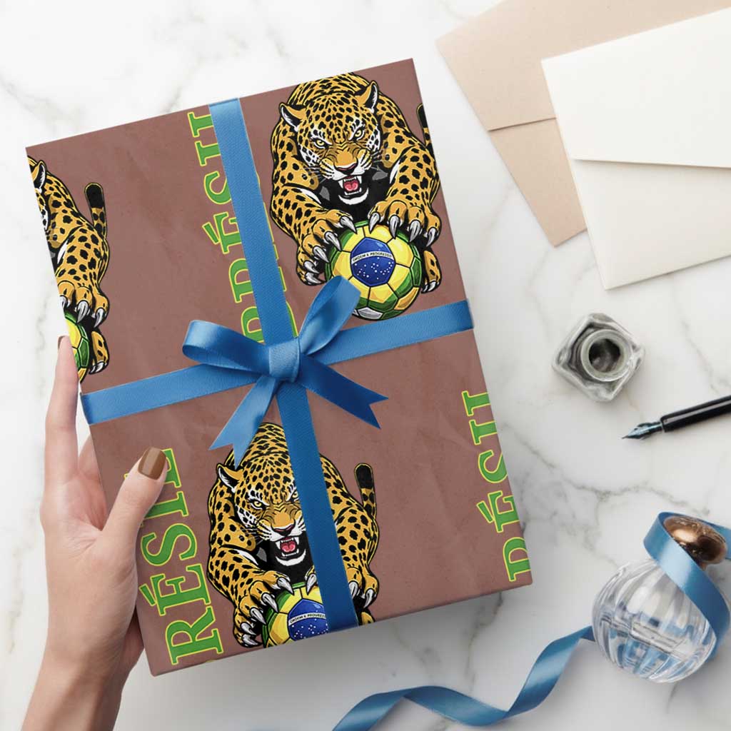 Brazil Soccer Jaguar Wrapping Paper Roll Football Supporter Gift