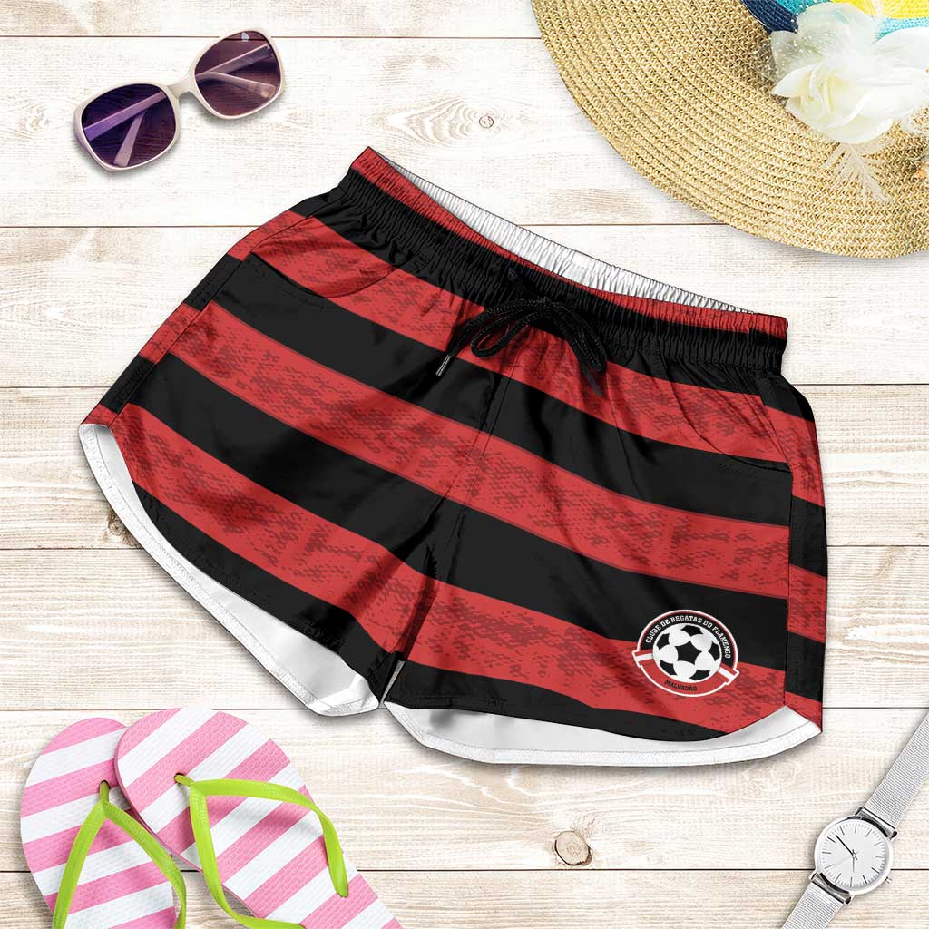 Brazilian Football Big Mengo Shorts for Women Rubro-Negro Go Glory