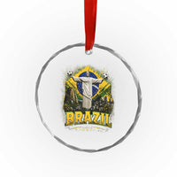 Brazilian Futbol 2026 Crystal Glass Ornament Christ The Redeemer Football Pride