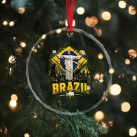 Brazilian Futbol 2026 Crystal Glass Ornament Christ The Redeemer Football Pride