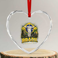 Brazilian Futbol 2026 Heart Crystal Glass Ornament Christ The Redeemer Football Pride
