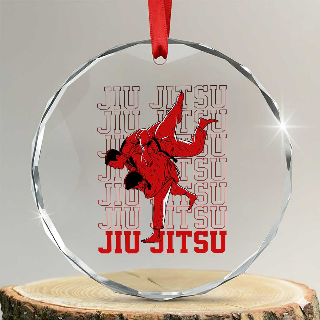 Brazilian Jiu Jitsu Crystal Glass Ornament BJJ Distressed TS10