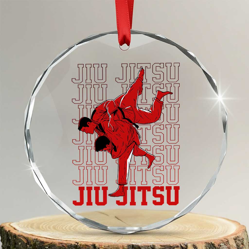 Brazilian Jiu Jitsu Crystal Glass Ornament BJJ Distressed - Wonder Print Shop