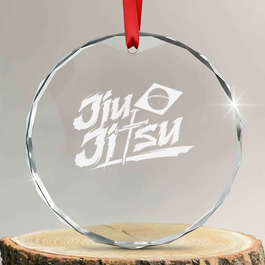 Brazilian Jiu Jitsu Crystal Glass Ornament Christian Cross BJJ Fighter Training Tee for Martial Arts Lovers - Wonder Print Shop