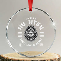 Brazilian Jiu Jitsu Crystal Glass Ornament Train Like A Beast Vintage BJJ Grappling Gorilla TS10