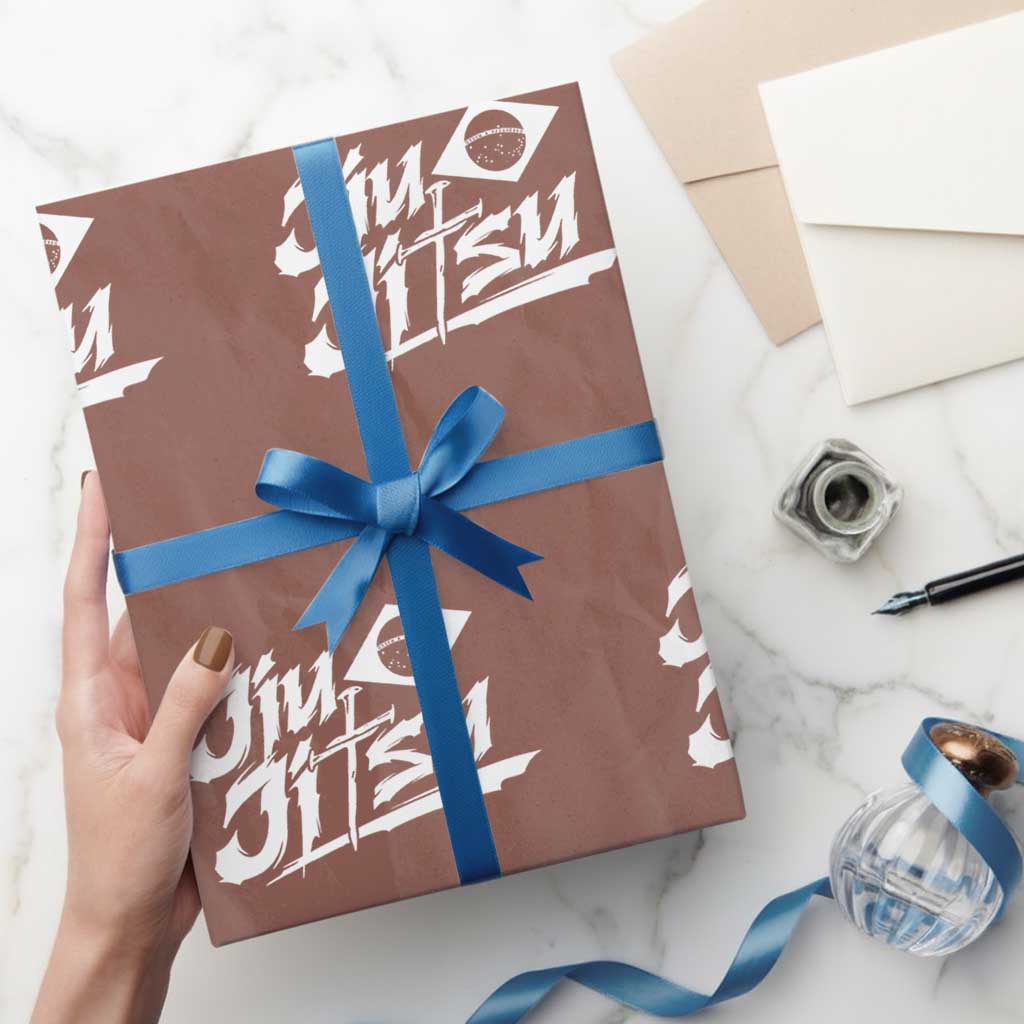 Brazilian Jiu Jitsu Wrapping Paper Roll Christian Cross BJJ Fighter Training Tee for Martial Arts Lovers - Wonder Print Shop