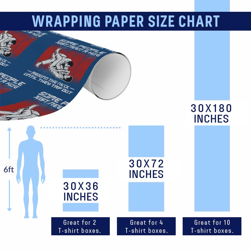 Brazilian Jiu Jitsu Wrapping Paper Roll Some People Just Need A Hug Vintage BJJ - Wonder Print Shop