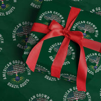 Brazilian Roots American Grown Tree Flag Wrapping Paper Roll