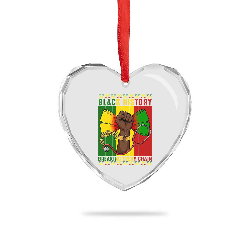 Breaking Every Chain Heart Crystal Glass Ornament Black History Medical Professional Gift - Wonder Print Shop