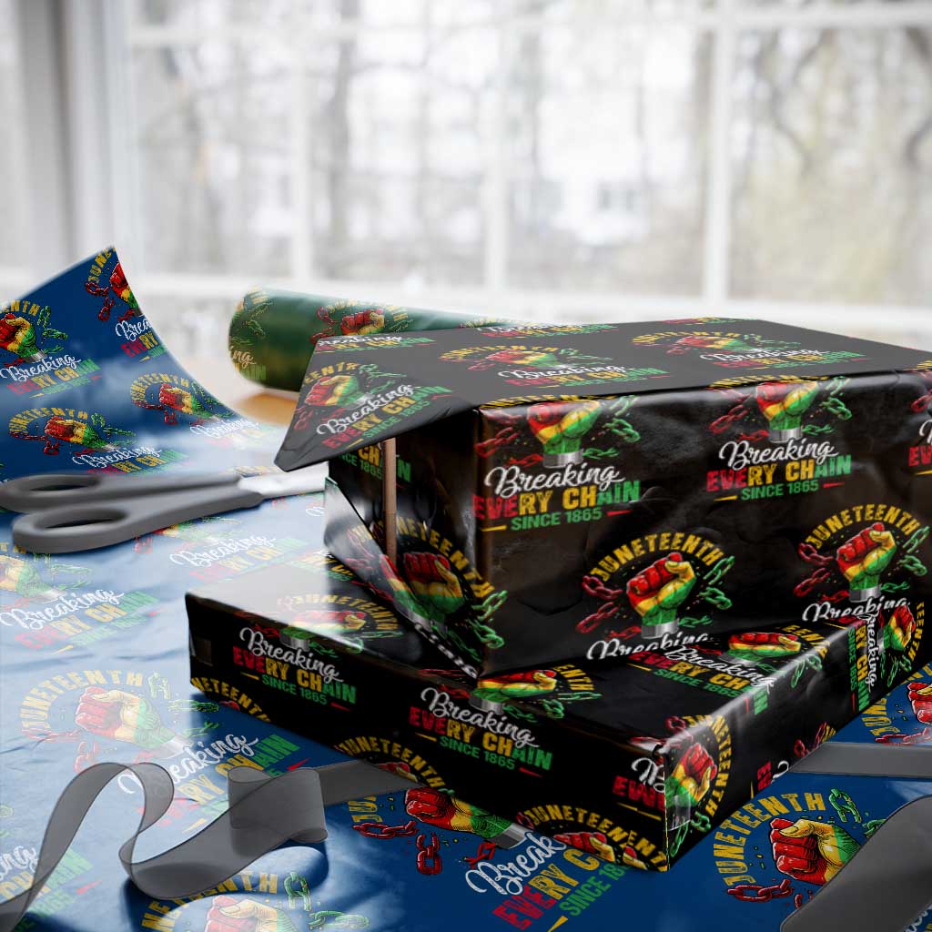 Breaking Every Chain Since 1865 Juneteenth Wrapping Paper Roll Celebrating Black Freedom - Wonder Print Shop