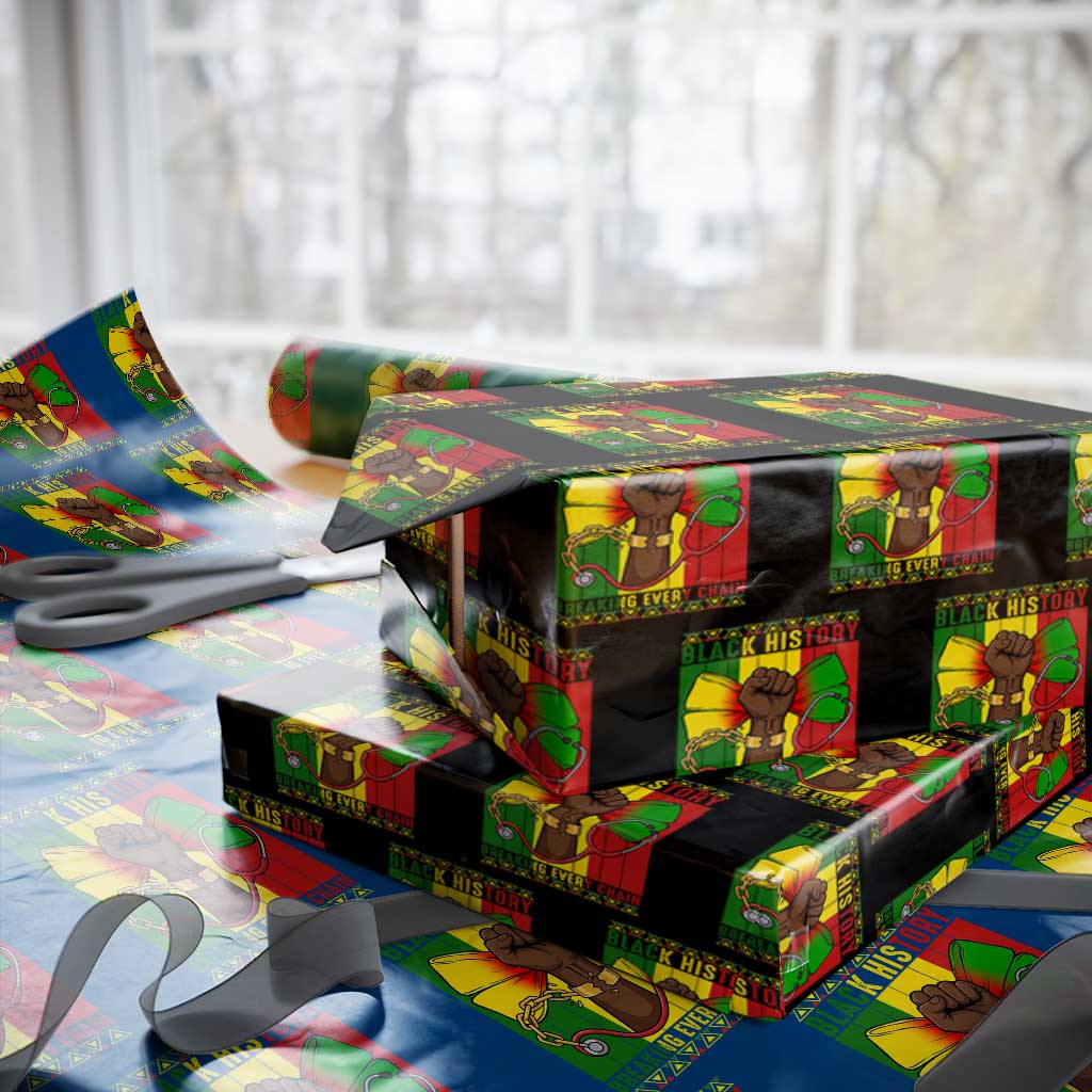 Breaking Every Chain Wrapping Paper Roll Black History Medical Professional Gift - Wonder Print Shop