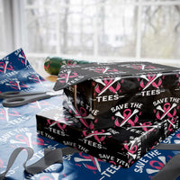 Breast Cancer Awareness Pink Ribbon Golf Wrapping Paper Roll Funny Save The Tees - Wonder Print Shop