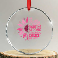 Breast Cancer Crystal Glass Ornament Pink Ribbon Being Strong Quote Support Gift TS10