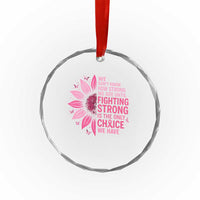 Breast Cancer Crystal Glass Ornament Pink Ribbon Being Strong Quote Support Gift TS10